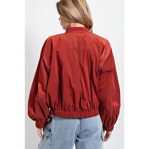 NEW EASEL parachute bomber jacket in london brick - Picture 2 of 5